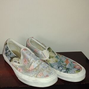 Vans Embroidered Tapestry Multicolor Floral Slip-On Shoes